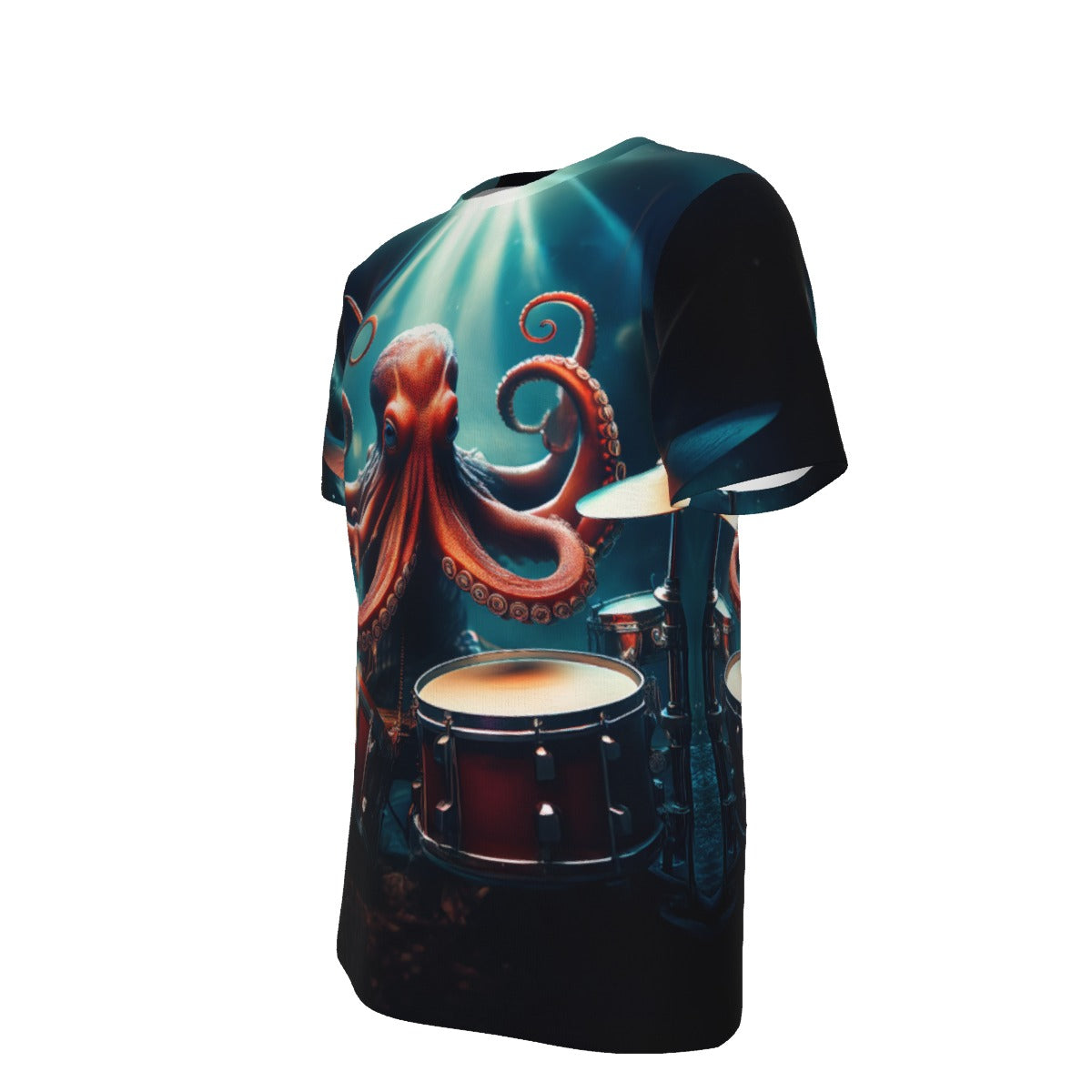 Octopus Playing Drums O-Neck T-Shirt