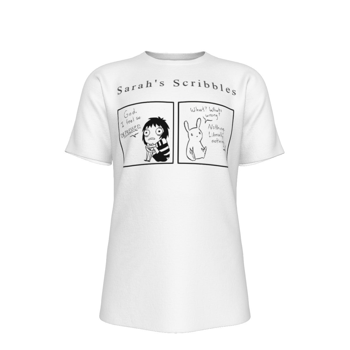 Sarah's Scribbles Depressed O-Neck T-Shirt