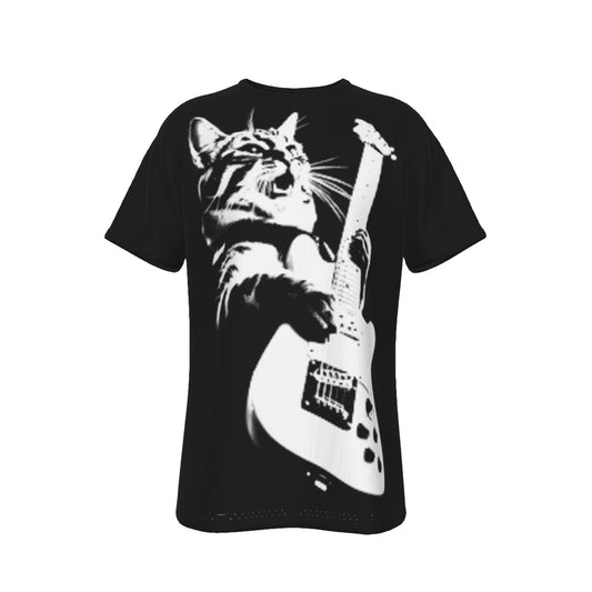 Cat Playing Guitar O-Neck T-Shirt