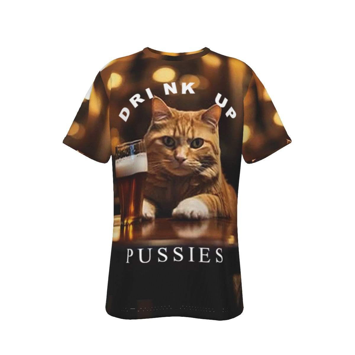 Drink Up Cat O-Neck T-Shirt