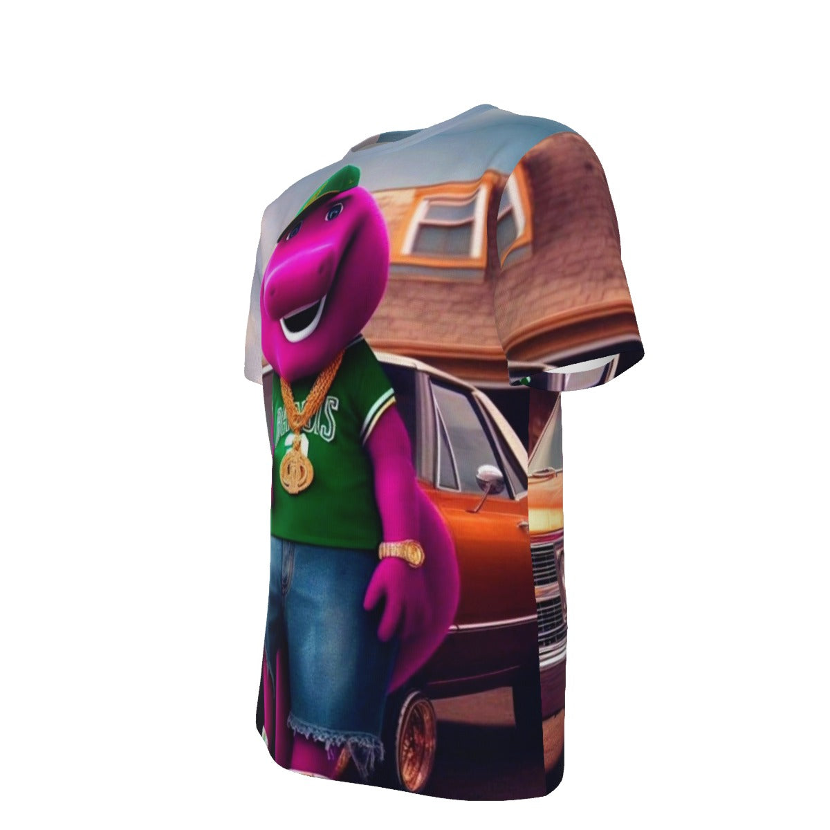 Gangsta Barney The Dinosaur O-Neck T-Shirt