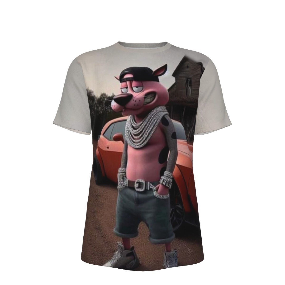 Gangsta Courage The Cowardly Dog O-Neck T-Shirt