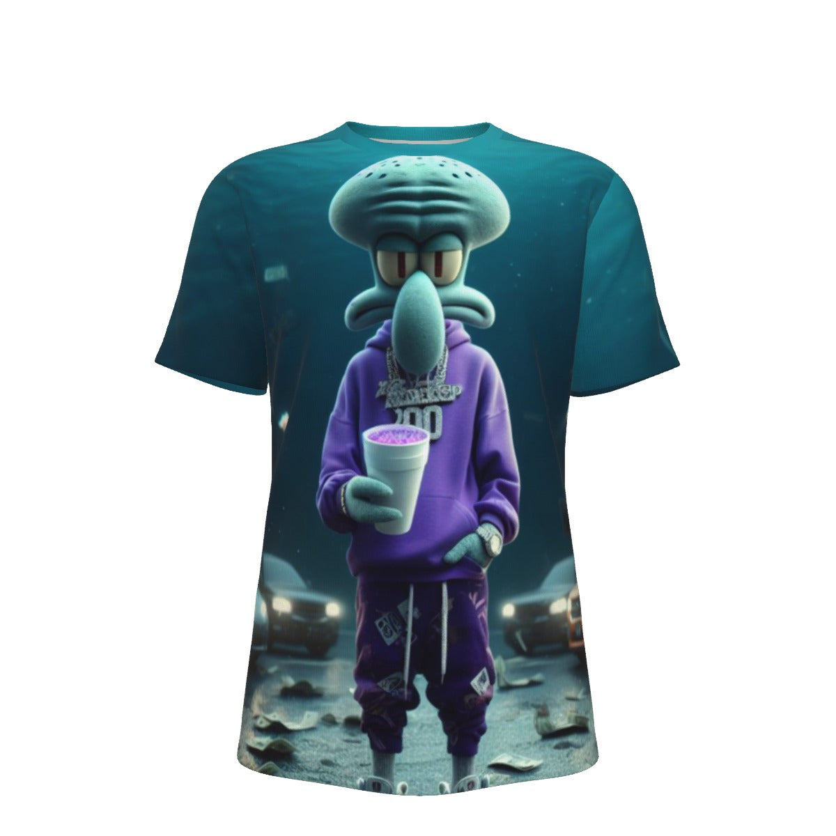 Gangsta Squidward O-Neck T-Shirt