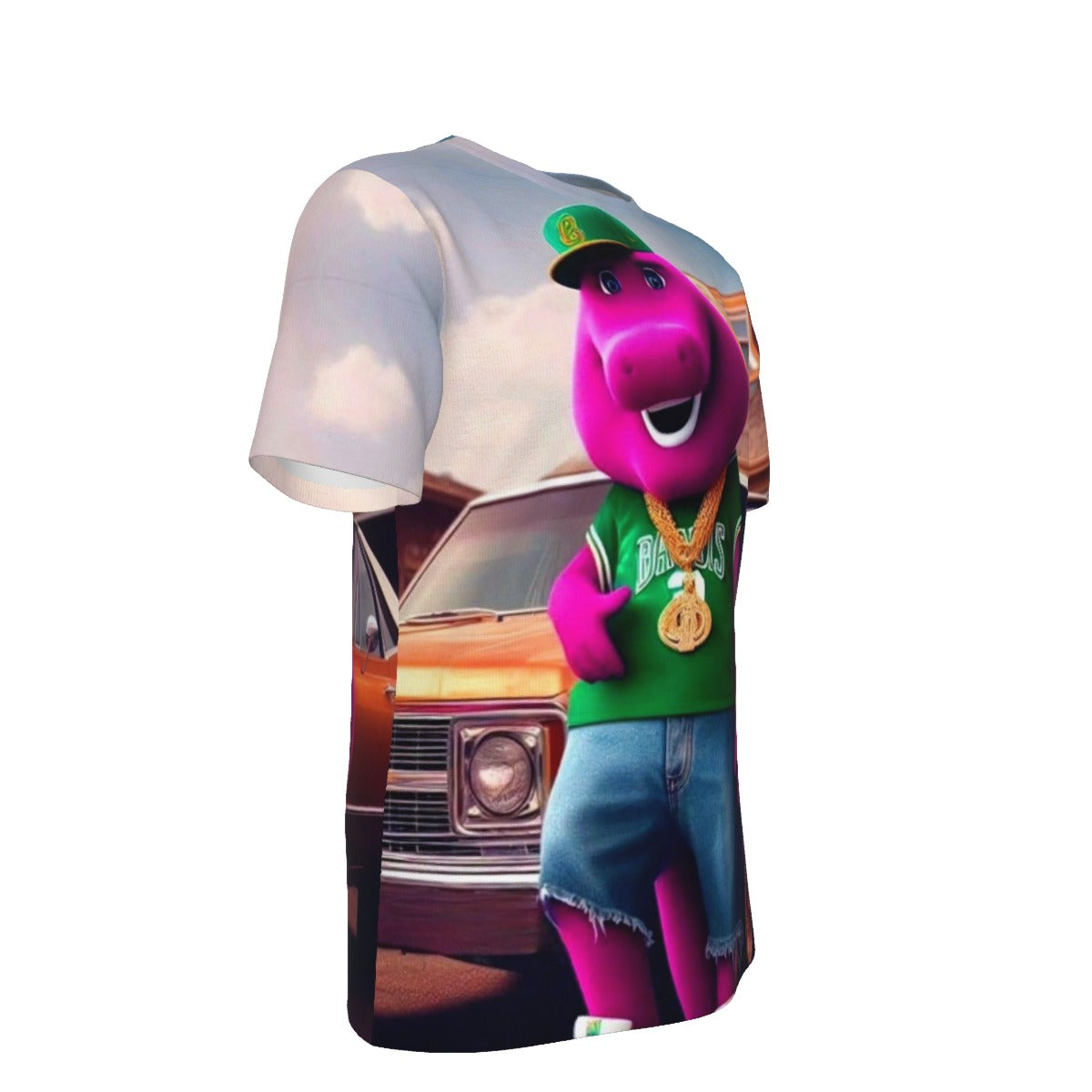 Gangsta Barney The Dinosaur O-Neck T-Shirt