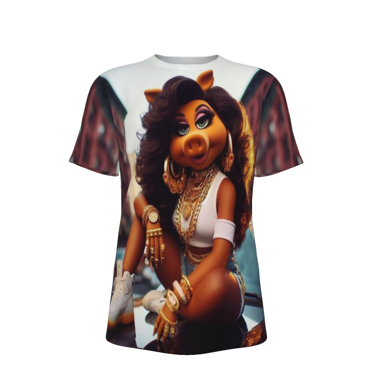 Sexy Gangsta Miss Piggy Muppets O-Neck T-Shirt