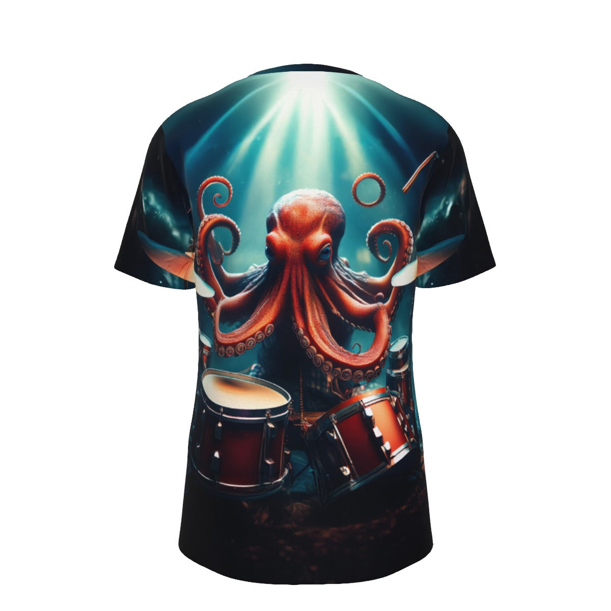 Octopus Playing Drums O-Neck T-Shirt