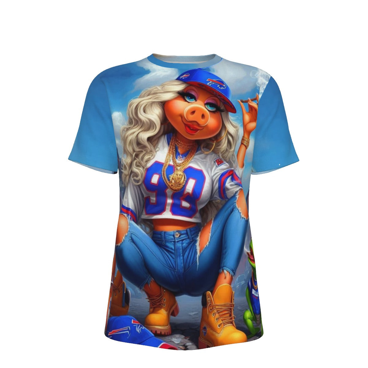 Sexy Gangsta Miss Piggy Muppets O-Neck T-Shirt