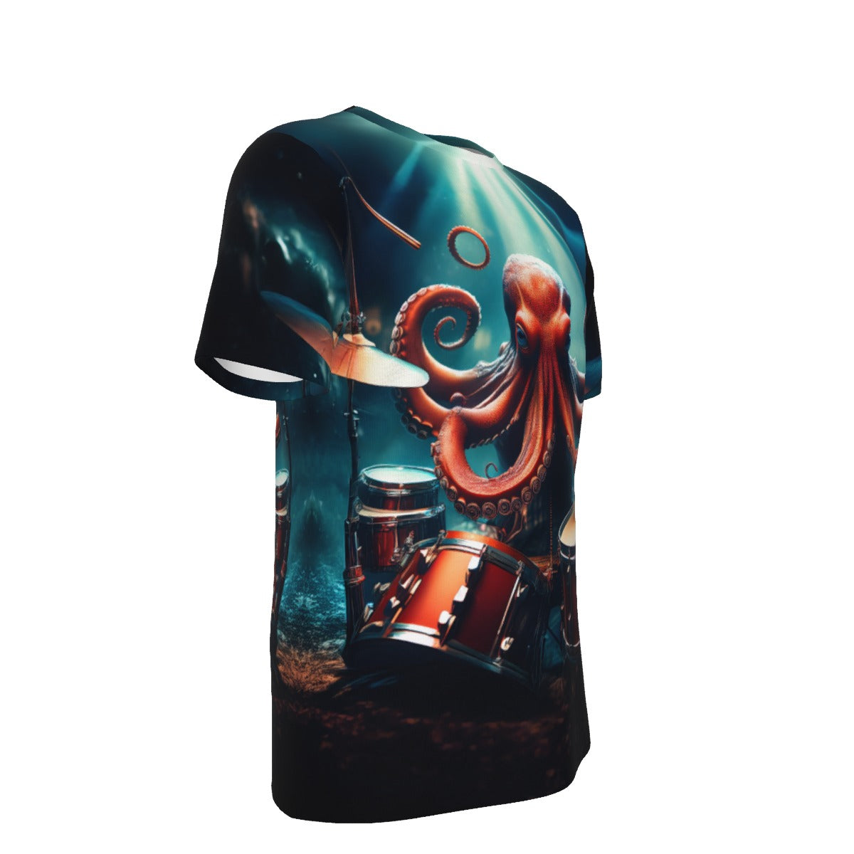 Octopus Playing Drums O-Neck T-Shirt