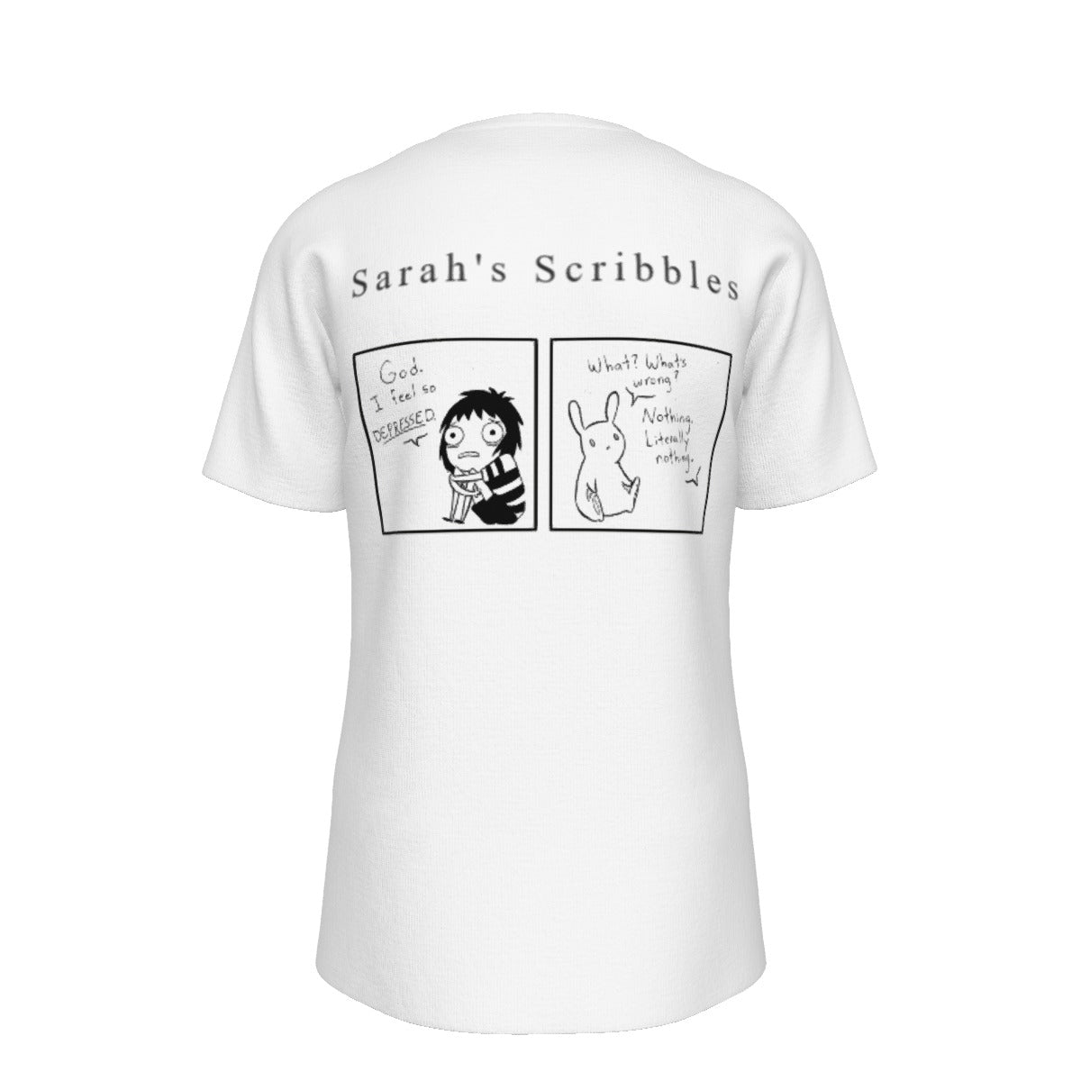 Sarah's Scribbles Depressed O-Neck T-Shirt