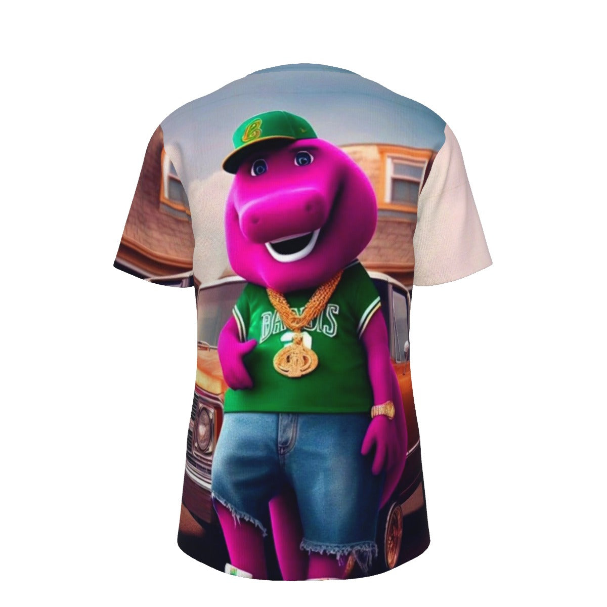 Gangsta Barney The Dinosaur O-Neck T-Shirt